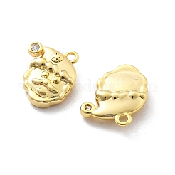 Латунные микро проложить кубического циркония подвески KK-U049-04G-03