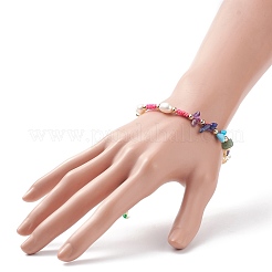 Braccialetti di perline intrecciate con pietre miste naturali e sintetiche&nbsp;BJEW-JB08719-01