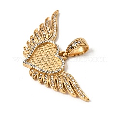 Fassung für einen großen Anhänger mit Zirkonia-Cabochon aus Edelstahl 304&nbsp;LS-SA-CBA8660-03G