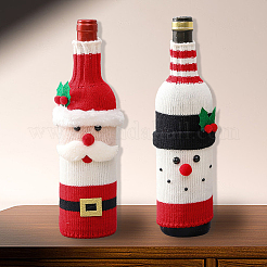 2 шт. 2 стиля рождественский чехол для бутылки вина из акрилового волокна&nbsp;AJEW-CN0005-56