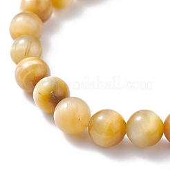 Bracciale elasticizzato con perle di occhio di tigre naturale tondo da 8.5 mm per donna ragazza&nbsp;BJEW-JB07152