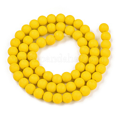 Chapelets de perles en verre opaques&nbsp;GLAA-T032-P6mm-MD08