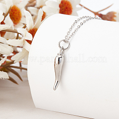 1 шт. 304 нержавеющая сталь рог изобилия/итальянский рог Корничелло подвеска кабель цепь ожерелья для женщин мужчин&nbsp;NJEW-LP0001-02