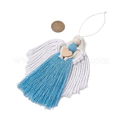 3 pz 3 colori ornamenti appesi a forma di angelo in cotone macramè fatti a mano&nbsp;HJEW-JM02760