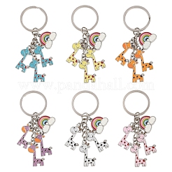 Porte-clés girafe en alliage émaillé&nbsp;KEYC-YW00169-01