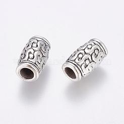チベット風亜鉛合金ビーズ  鉛フリー＆カドミウムフリー  チューブ  アンティークシルバー  12x7mm  穴：3.5mm&nbsp;X-LF0984Y