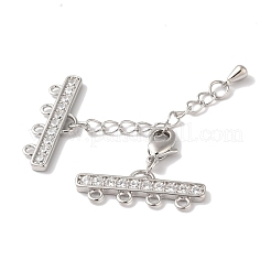 Messing Micro Pave Zirkonia Kettenverlängerer&nbsp;LS-KK-L216-004A-P