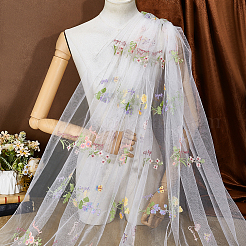 2 ярд полиэстеровой вышивки 3D цветочная сетчатая ткань&nbsp;DIY-WH0622-383A