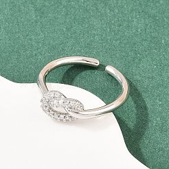 Латунные микро проложить пальцев кольца кубического циркония&nbsp;RJEW-C153-01P-02