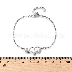 201 браслет из нержавеющей стали в форме слона&nbsp;BJEW-B128-02P