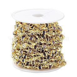 Catene a maglie di colonne di ametista naturale&nbsp;CHC-K014-07G-06