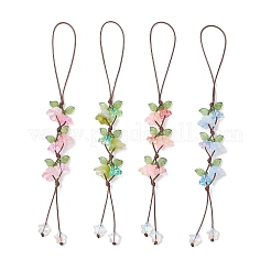 4 шт. 4-х цветные подвесные украшения ручной работы в стиле лэмпворк HJEW-TA00384