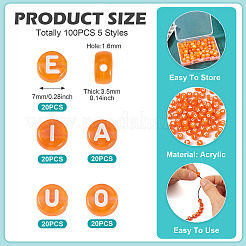 100шт 5 стиля прозрачные акриловые бусины&nbsp;OACR-TA0003-46