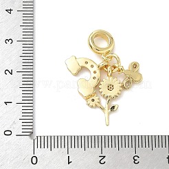 Латунь микропаве прозрачный кубический цирконий европейские подвески с подвесками&nbsp;LS-KK-K368-36G