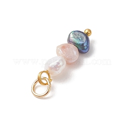 Подвески из натурального культивированного пресноводного жемчуга с двусторонней полировкой и бисером.&nbsp;PALLOY-JF05116