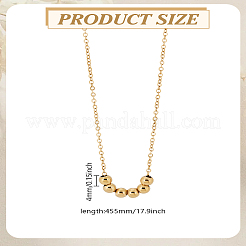 1 pz 304 acciaio inossidabile cursore perline rotonde collane pendenti&nbsp;NJEW-LP0003-10G
