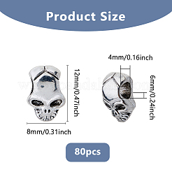 80 шт. европейские бусины из сплава в тибетском стиле FIND-DC0006-09B