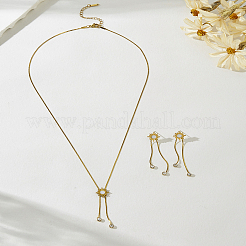 Sets aus Edelstahl-Ohrsteckern und Lariat-Halsketten für Damen&nbsp;EB5177-1