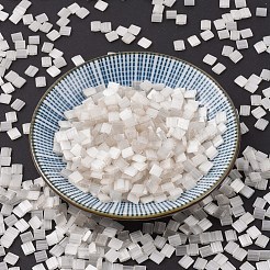 MIYUKIティラビーズ  日本製シードビーズ  2穴  （tl2592)アンティークアイボリーシルクサテン  5x5x1.9mm  穴：0.8mm  約118PCS /ボトル  10 G /ボトル&nbsp;SEED-JP0008-TL2592