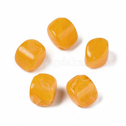 Acryl-Perlen, Nachahmung Edelstein-Stil, Rhombus, orange, 12x12x8 mm, Bohrung: 1.8 mm, ca. 830 Stk. / 500 g