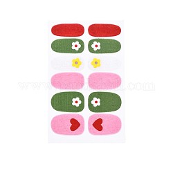 Цветочная серия наклейки для ногтей с полным покрытием, самоклеящийся, украшение ногтей для женщин, девочек, детей, красочный, 25.5x10~16.5 мм, 12шт / лист