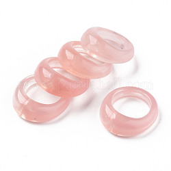 Transparent Resin Finger Rings, Imitation Jelly Style, Pink, US Size 7 1/4(17.7mm)