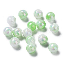 Perle acriliche opache bicolore, tondo, verde lime, 8mm, Foro: 1.8 mm, circa 2000pcs/500g