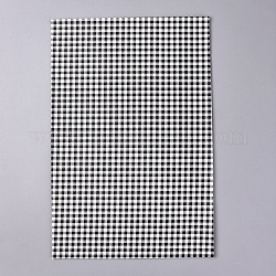 Kunstleder Stoffbahnen, für Bekleidungszubehör, Tartanmuster, Schwarz, 30x20x0.05 cm