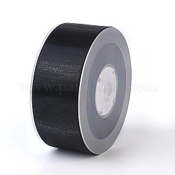 Ruban satin polyester double face, avec couleur argent métallique, noir, 1-1/2 pouces (38 mm), environ 100yards / rouleau (91.44m / rouleau)