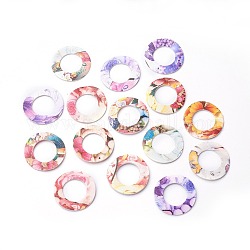 Colgantes de imitación de cuero, anillo, colorido, 42.5x1.8mm, agujero: 2 mm