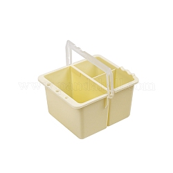 Plastic Detachable Wash Pen Barrel, Painting Brush Washing Bucket, Art Supplies for Drawing Home School, Rectangle, Yellow, 16.2x13.9x9.5cm