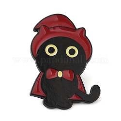 Кошачьи эмалевые булавки, Значок из черного сплава для рюкзака для одежды, шляпа, 30x21x1.3 мм
