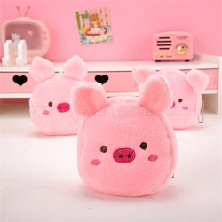 Плюшевый карман кошелька в форме свиньи, портмоне на молнии, мини-кошелек, розовые, 12x10x4 см