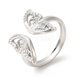 201 anillo de puño abierto de acero inoxidable, anillo de dedo de mariposa para mujer, color acero inoxidable, nosotros tamaño 6 1/2 (16.9 mm), 3mm