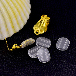 Cuscinetti di plastica per orecchini, cuscini per orecchini a clip, per reperti di orecchini non forati, chiaro, 10.5x8mm