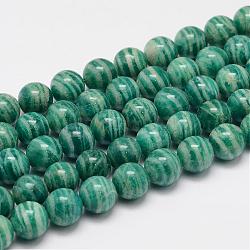 Natürliche Russland amazonite Perlen Stränge, Klasse A, Runde, mittleres Seegrün, 10 mm, Bohrung: 1 mm, ca. 39 Stk. / Strang