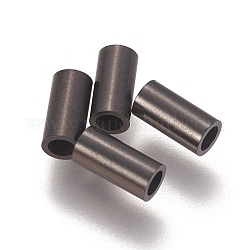 304 perline tubo in acciaio inox, elettroforesi nera, 6x3mm, Foro: 2 mm