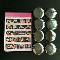 8 bouton de sac à macarons en aluminium., pour la fabrication d'une pochette porte-monnaie macaron bricolage, couleur d'argent, 6.2 cm, 8 pièces / kit