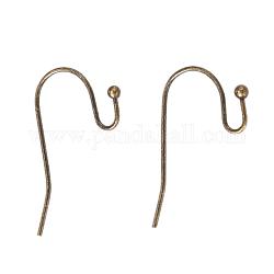 Ganci di orecchini in ottone, filo per le orecchie,  piombo & cadmio & nichel libero, bronzo antico, circa 11 mm di larghezza, 22 mm di lunghezza, 0.75 mm di spessore