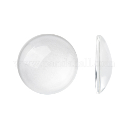 Cabochons en verre transparent, demi-rond / dôme, clair, 20x5.5mm