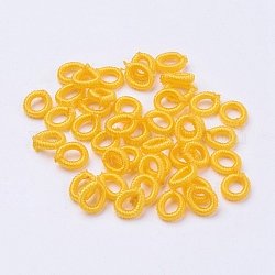 Nylon Cord Beads, Ring, Yellow, 6~6.5x1.5mm, Hole: 3.5mm, about 93~98pcs/bag