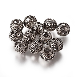 Perline europeo di stile tibetano, rondelle, argento antico, 11x9mm, Foro: 4.5 mm