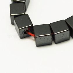 Non magnetici perle ematite sintetico fili, grado a, cubo, nero, 6x6x6mm, circa 64pcs/filo