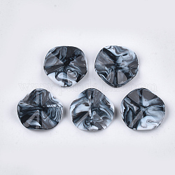 Acryl-Perlen, Nachahmung Edelstein-Stil, Ton zwei, Flachrund, Schiefer grau, 33.5x33x7 mm, Bohrung: 1.6 mm, ca. 123 Stk. / 500 g