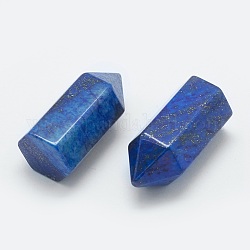 Perles naturelles pointues lapis lazuli, pierres de guérison, baguette magique de thérapie de méditation d'équilibrage d'énergie de reiki, perles non percées / sans trou, balle, 33~35x16~17x14.5~15mm