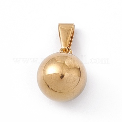 Vacuum Plating 201 Stainless Steel Charms, Round Charms, Golden, 12.5x10mm, Hole: 2.5x5mm