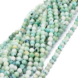 Classificare un filo di perle di diaspro di sesamo naturale, tondo, 6~6.5mm, Foro: 0.8 mm, circa 66pcs/filo, 15.55 pollice (39.5 cm)