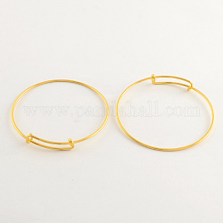 Adjustable Brass Bangle Making, Cadmium Free & Lead Free, Expandable Bangles, Golden, 2-3/4 inch(70mm)