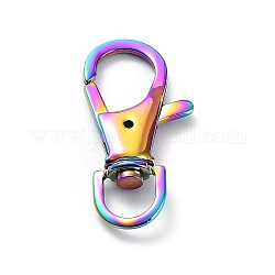 Placcatura ionica (ip) 304 fermaglio girevole in acciaio inossidabile, girevole moschettone, colore arcobaleno, 34x16x5mm, Foro: 8 mm