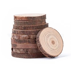 未完成の天然ポプラの木のカボション  木製サークルツリースライス  フラットラウンド  バリーウッド  30~60x5~5.5mm
